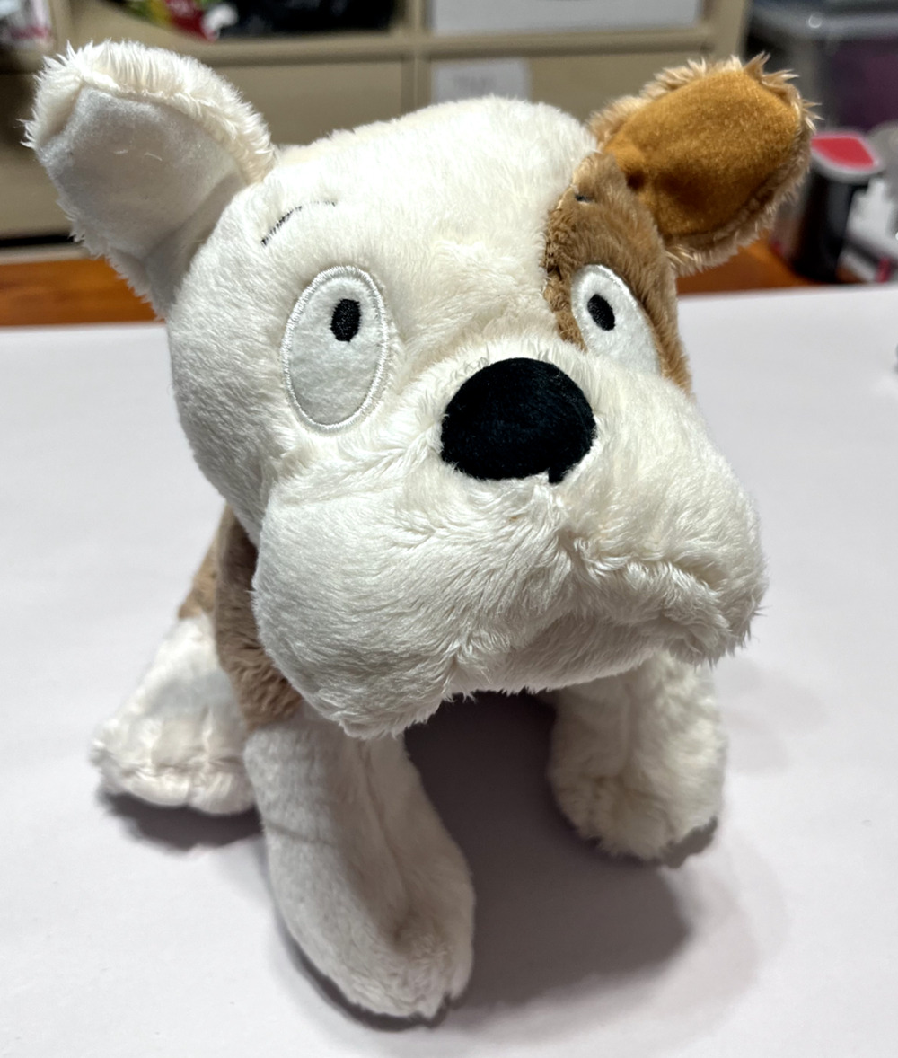 Hallmark 8” Brown & White Puppy Dog Bulldog Plush W/ Red Collar Stuffed Animal